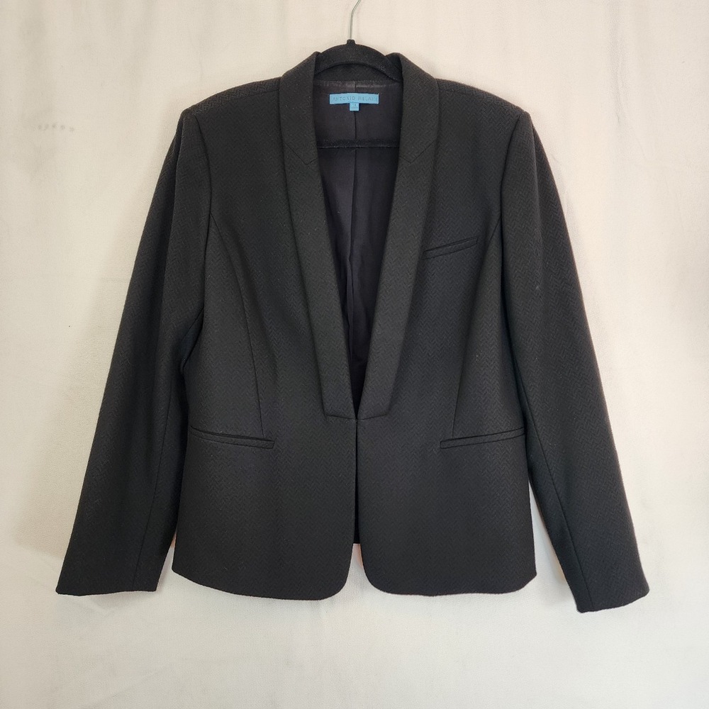 Antonio Melani Eye Hook Blazer Womens Size 14 Black Office Business Career